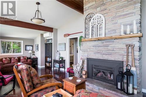 Cozy Fireplace - 230 Wiles Lane, Eugenia, ON - Indoor Photo Showing Living Room With Fireplace