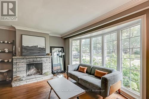 548 Swann Drive, Oakville, ON - Indoor Photo Showing Living Room With Fireplace