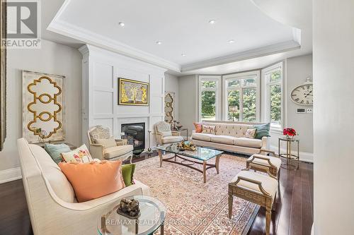 2454 Mississauga Road, Mississauga, ON - Indoor Photo Showing Living Room With Fireplace