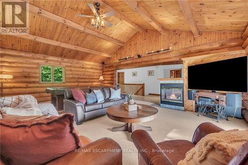 8281 Chippewa Road E, Hamilton, ON - Indoor Photo Showing Living Room With Fireplace