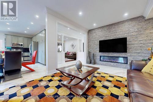 5117 Dubonet Drive, Mississauga, ON - Indoor Photo Showing Living Room With Fireplace