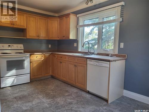 302 Humboldt Street, Jansen, SK - Indoor Photo Showing Kitchen With Double Sink