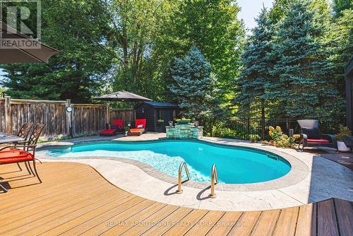 94 Valmont Street, Hamilton (Ancaster), ON - Outdoor With In Ground Pool With Deck Patio Veranda With Backyard