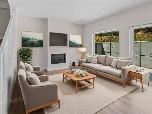 A-330 Lone Oak Pl, Langford, BC - Indoor Photo Showing Living Room With Fireplace