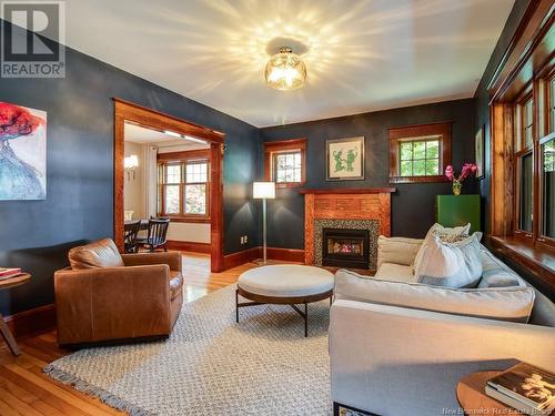 118 Grey Street, Fredericton, NB - Indoor Photo Showing Living Room With Fireplace