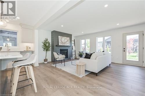 518 Newfoundland Street, Wellington North (Mount Forest), ON - Indoor Photo Showing Living Room With Fireplace