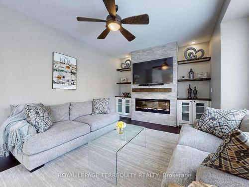 2187 Austin Crt, Burlington, ON - Indoor Photo Showing Living Room With Fireplace