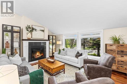 1 Armstrong Crescent, Grey Highlands (Markdale), ON - Indoor Photo Showing Living Room With Fireplace