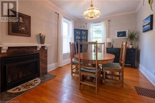 861 3Rd Avenue W, Owen Sound, ON - Indoor Photo Showing Dining Room With Fireplace