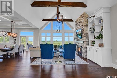 Chobanik Acreage, Lumsden Rm No. 189, SK - Indoor With Fireplace