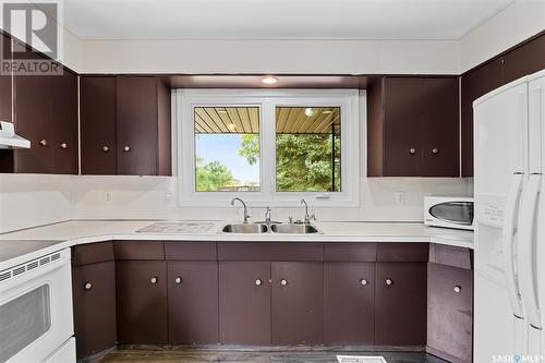 217 Conway Street, Mortlach, SK - Indoor Photo Showing Kitchen With Double Sink