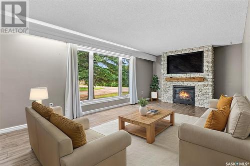 217 Conway Street, Mortlach, SK - Indoor Photo Showing Living Room With Fireplace