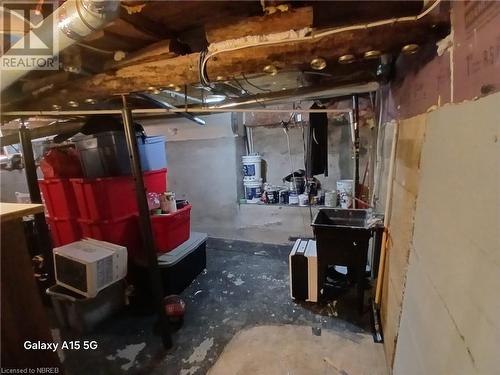 Laundry sink in unfinished basement. - 910 John Street, Mattawa, ON - Indoor Photo Showing Basement