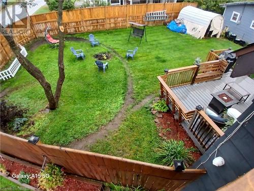 Balcony overlooks the side yard. - 910 John Street, Mattawa, ON - Outdoor With Deck Patio Veranda With Backyard