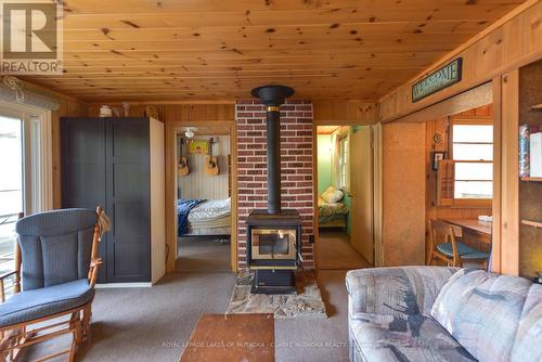 2910 Maclean Lake North Shore Road, Severn, ON - Indoor Photo Showing Living Room With Fireplace