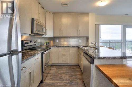 1 Victoria Street Unit# 1602, Kitchener, ON - Indoor Photo Showing Kitchen With Double Sink With Upgraded Kitchen