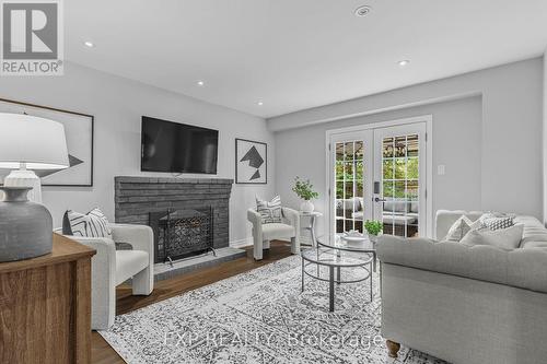 3020 Oka Road, Mississauga, ON - Indoor Photo Showing Living Room With Fireplace