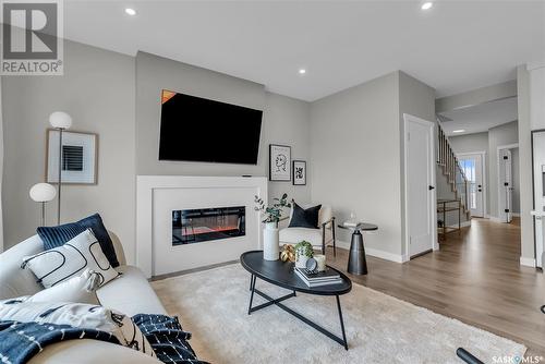 159 Leskiw Lane, Saskatoon, SK - Indoor Photo Showing Living Room With Fireplace