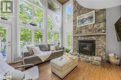 10 Musquake Court, Tiny Twp, ON - Indoor Photo Showing Living Room With Fireplace