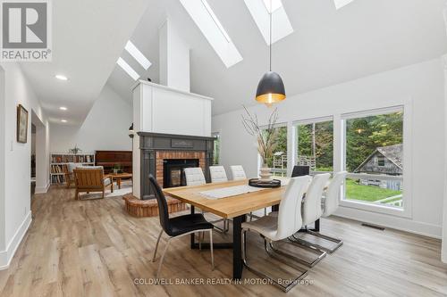 504 Birch Point Road, Kawartha Lakes, ON - Indoor Photo Showing Dining Room With Fireplace