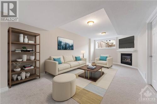 Virtually Staged - 182 Garrity Crescent, Ottawa, ON - Indoor Photo Showing Living Room With Fireplace