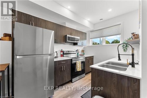 114 - 781 Clare Avenue, Welland, ON - Indoor Photo Showing Kitchen With Stainless Steel Kitchen With Double Sink