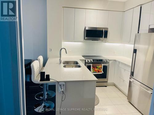 201 - 50 Thomas Riley Road, Toronto, ON - Indoor Photo Showing Kitchen With Double Sink With Upgraded Kitchen