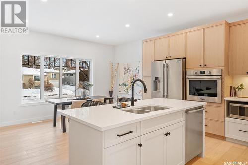 1308 14Th Street E, Saskatoon, SK - Indoor Photo Showing Kitchen With Double Sink