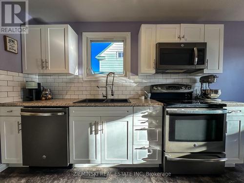 367 D'Iberville Avenue, Iroquois Falls, ON - Indoor Photo Showing Kitchen With Double Sink