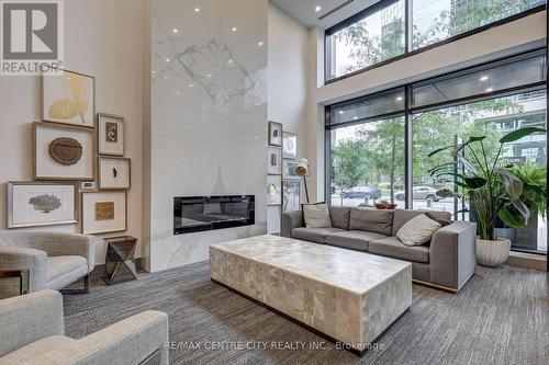 Lobby - 2402 - 505 Talbot Street, London, ON - Indoor Photo Showing Living Room With Fireplace