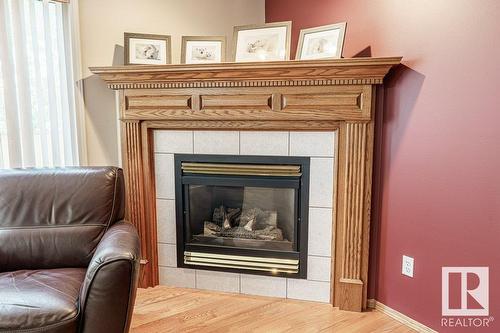 2944 41 Av Nw, Edmonton, AB - Indoor Photo Showing Living Room With Fireplace