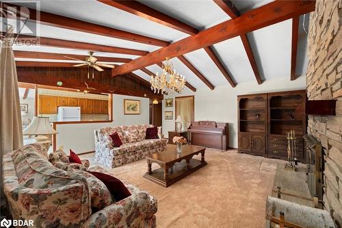 1098 Sideroad 15, Schomberg, ON - Indoor Photo Showing Living Room With Fireplace