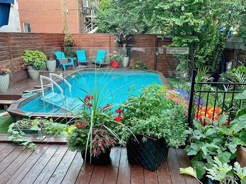 Piscine - 4844  - 4846 Rue Adam, Montréal (Mercier/Hochelaga-Maisonneuve), QC - Outdoor With Deck Patio Veranda