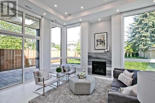 142 Ranee Avenue, Toronto, ON - Indoor Photo Showing Other Room With Fireplace