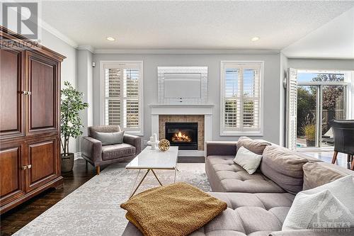 24 Greenpointe Drive, Ottawa, ON - Indoor Photo Showing Living Room With Fireplace