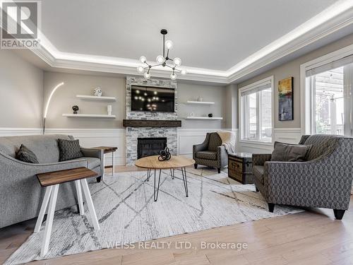 14 Baleberry Crescent, East Gwillimbury, ON - Indoor Photo Showing Living Room With Fireplace