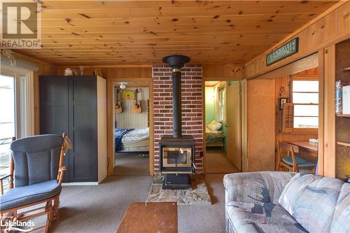 2910 Maclean Lk N S Rd Road, Port Severn, ON - Indoor Photo Showing Living Room With Fireplace