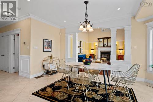 24 Vanier Way, Bedford, NS - Indoor Photo Showing Dining Room With Fireplace