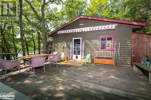 Entrance into The Cottage - 21 Severn River Sr406 Shores S, Muskoka Lakes Twp, ON - Outdoor With Deck Patio Veranda With Exterior