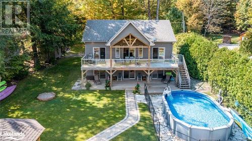 149 John Buchler Road, Port Severn, ON - Outdoor With Above Ground Pool With Deck Patio Veranda