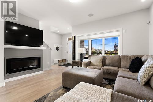 3297 Copeland Road, Regina, SK - Indoor Photo Showing Living Room With Fireplace