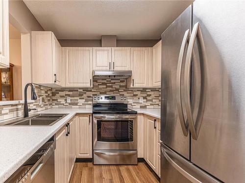 205-280 Dogwood St South, Campbell River, BC - Indoor Photo Showing Kitchen With Double Sink With Upgraded Kitchen