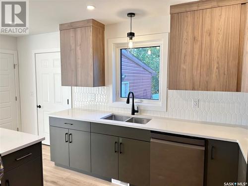 717 Second Street S, Leask, SK - Indoor Photo Showing Kitchen With Double Sink