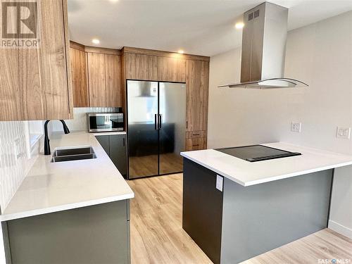 717 Second Street S, Leask, SK - Indoor Photo Showing Kitchen With Double Sink