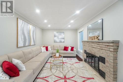 28 Meadow Bush Court, Brampton, ON - Indoor Photo Showing Living Room With Fireplace