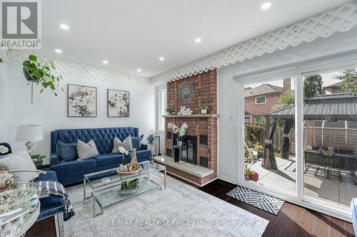 6 Sproule Drive, Brampton, ON - Indoor Photo Showing Living Room With Fireplace