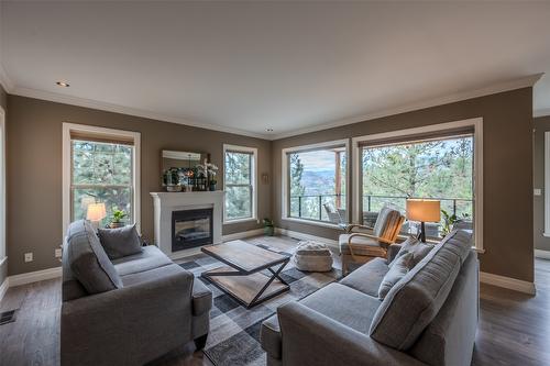 159 Christie Mountain Lane, Okanagan Falls, BC - Indoor Photo Showing Living Room With Fireplace