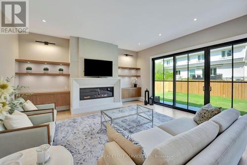 447 Tower Drive, Oakville, ON - Indoor Photo Showing Living Room With Fireplace