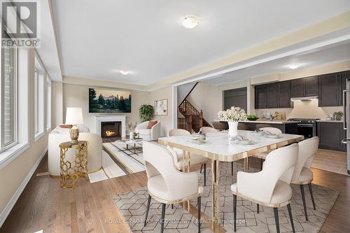 96 Weslock Crescent, Aurora, ON - Indoor Photo Showing Dining Room With Fireplace