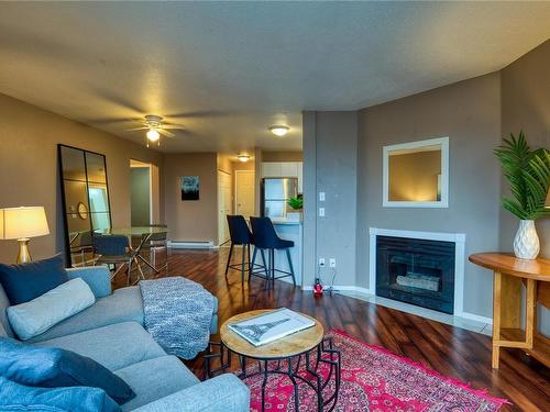 302-315 Hecate St, Nanaimo, BC - Indoor Photo Showing Living Room With Fireplace